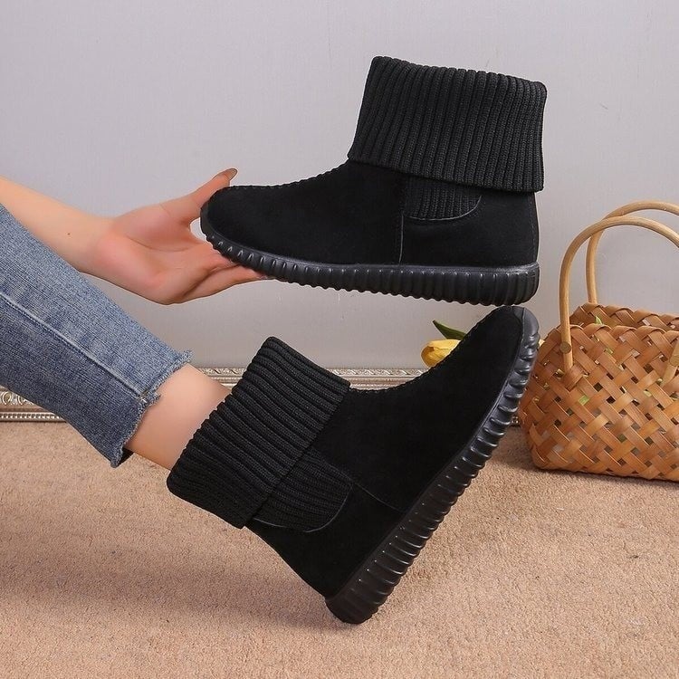 Botines para mujer estilo invernal con puño de punto - Pilar