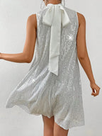 Vestido para mujer con lentejuelas y cuello alto - Lareine