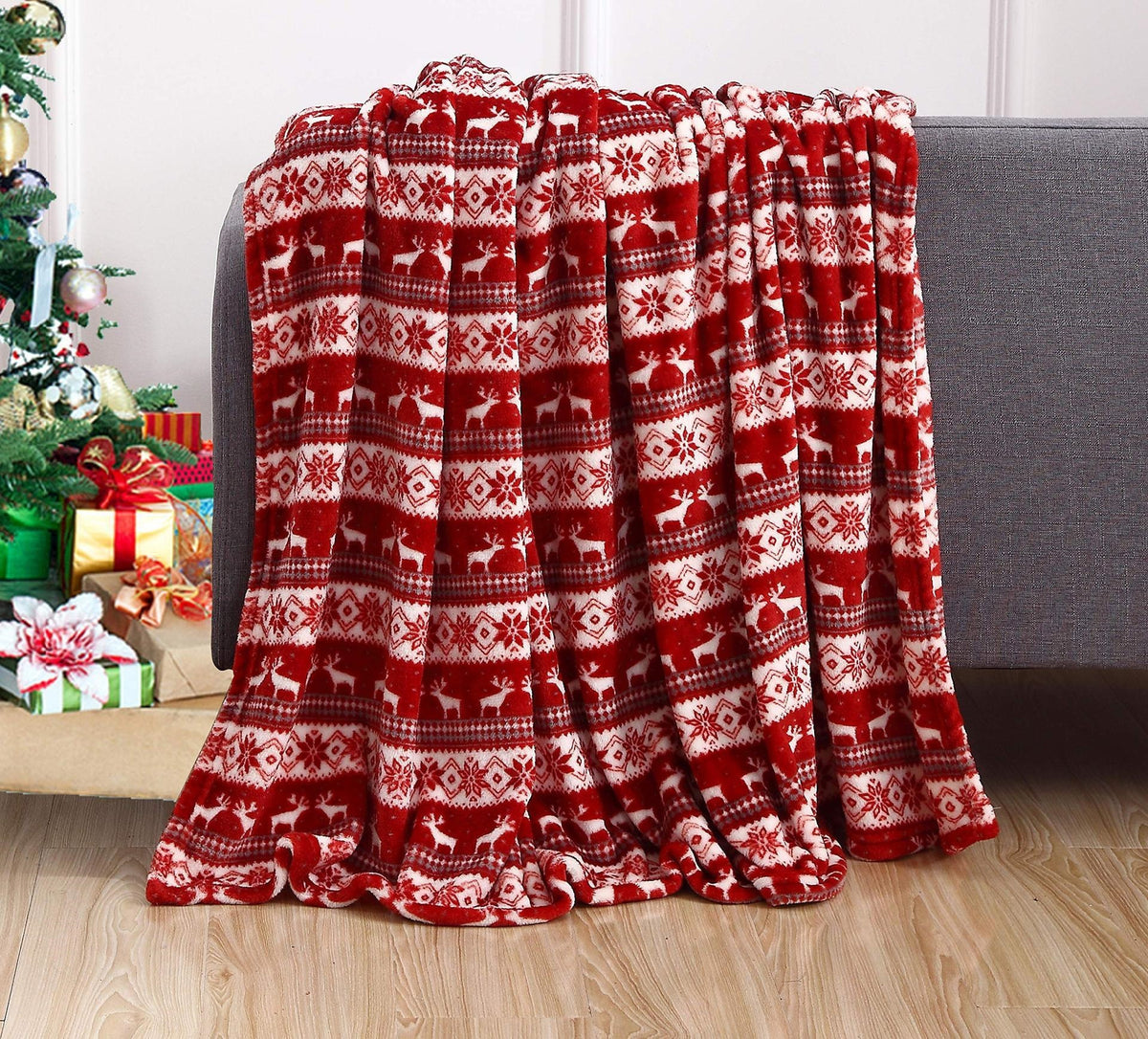 Manta térmica con estampado navideño