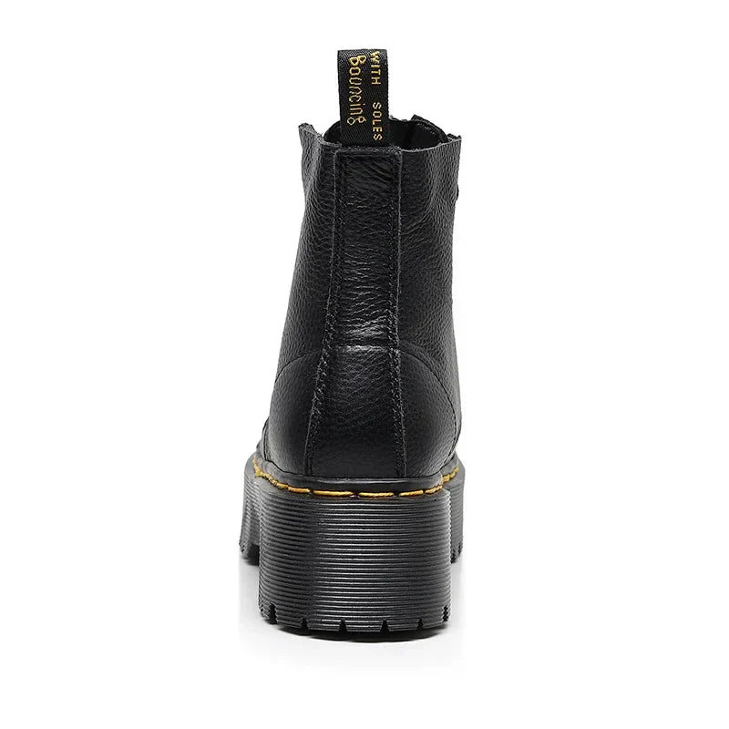 Leandra - Elegantes botas con plataforma de piel para un look de tendencia