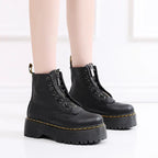 Leandra - Elegantes botas con plataforma de piel para un look de tendencia