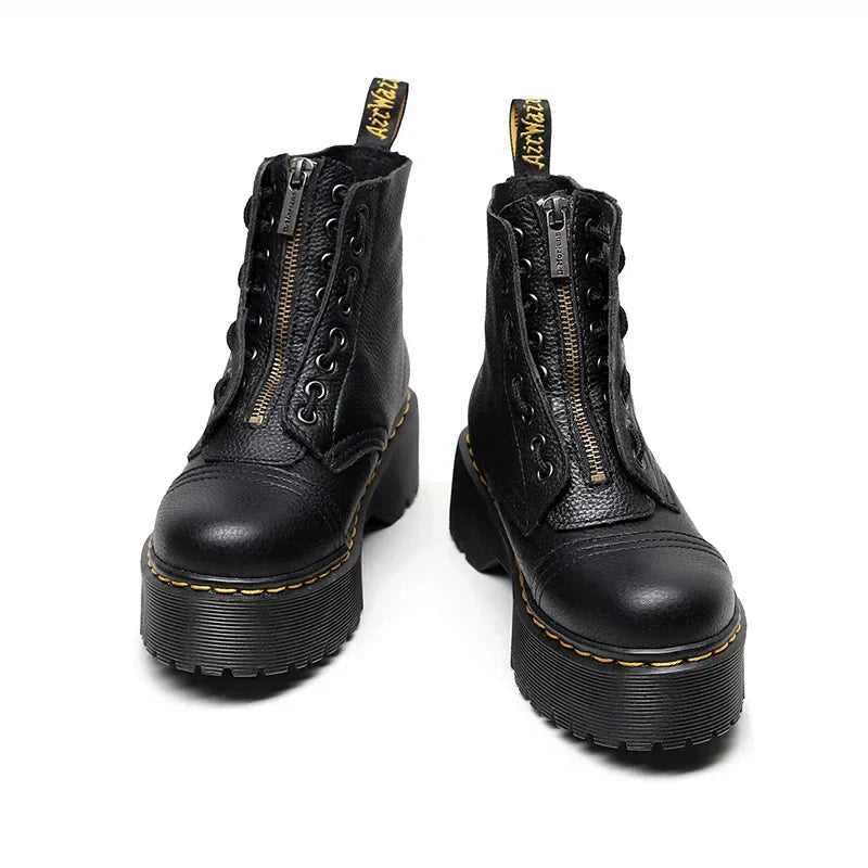 Leandra - Elegantes botas con plataforma de piel para un look de tendencia