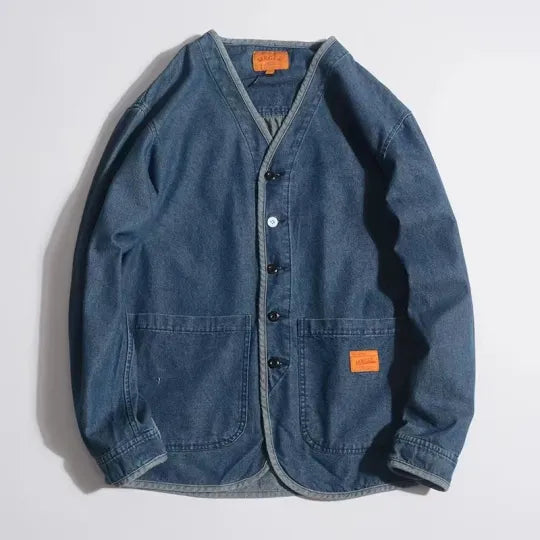 Chaqueta vaquera hombre cuello en V - Milo