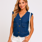 Chaleco denim para mujer estilo casual - Fiorenne
