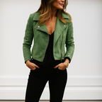 Chaqueta biker de ante con cremallera metalica - Samira