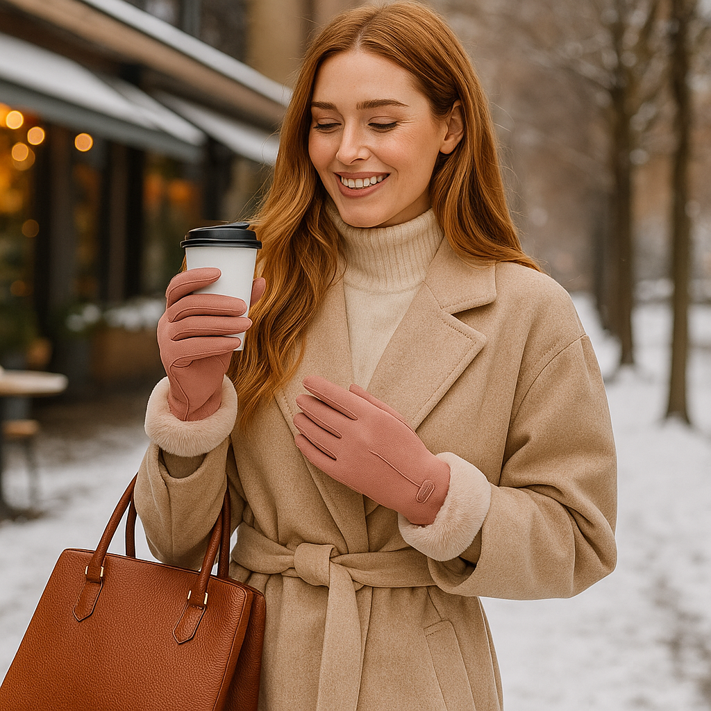 Guantes de invierno forrados para mujer acabado suave - Lykke