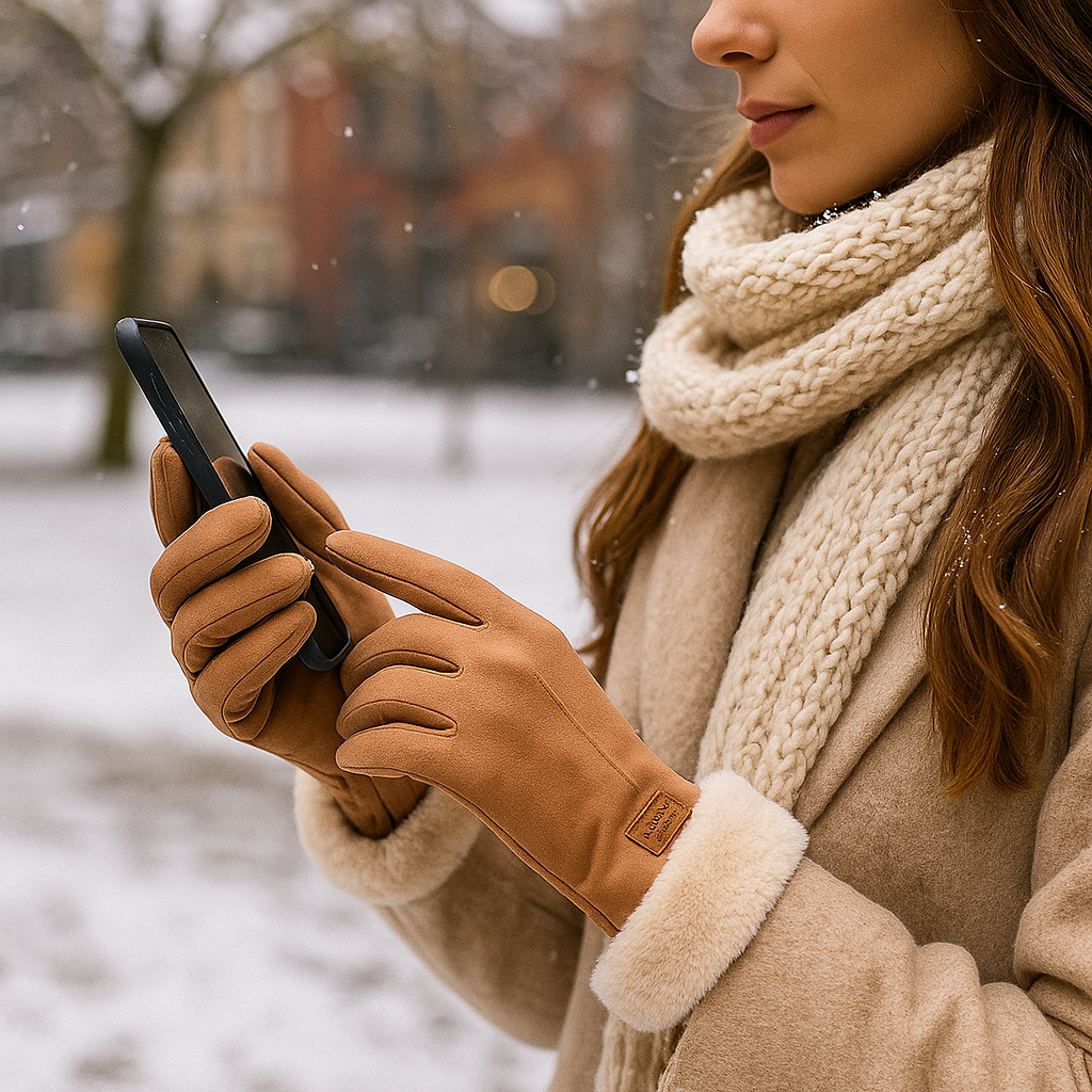 Guantes de invierno forrados para mujer acabado suave - Lykke