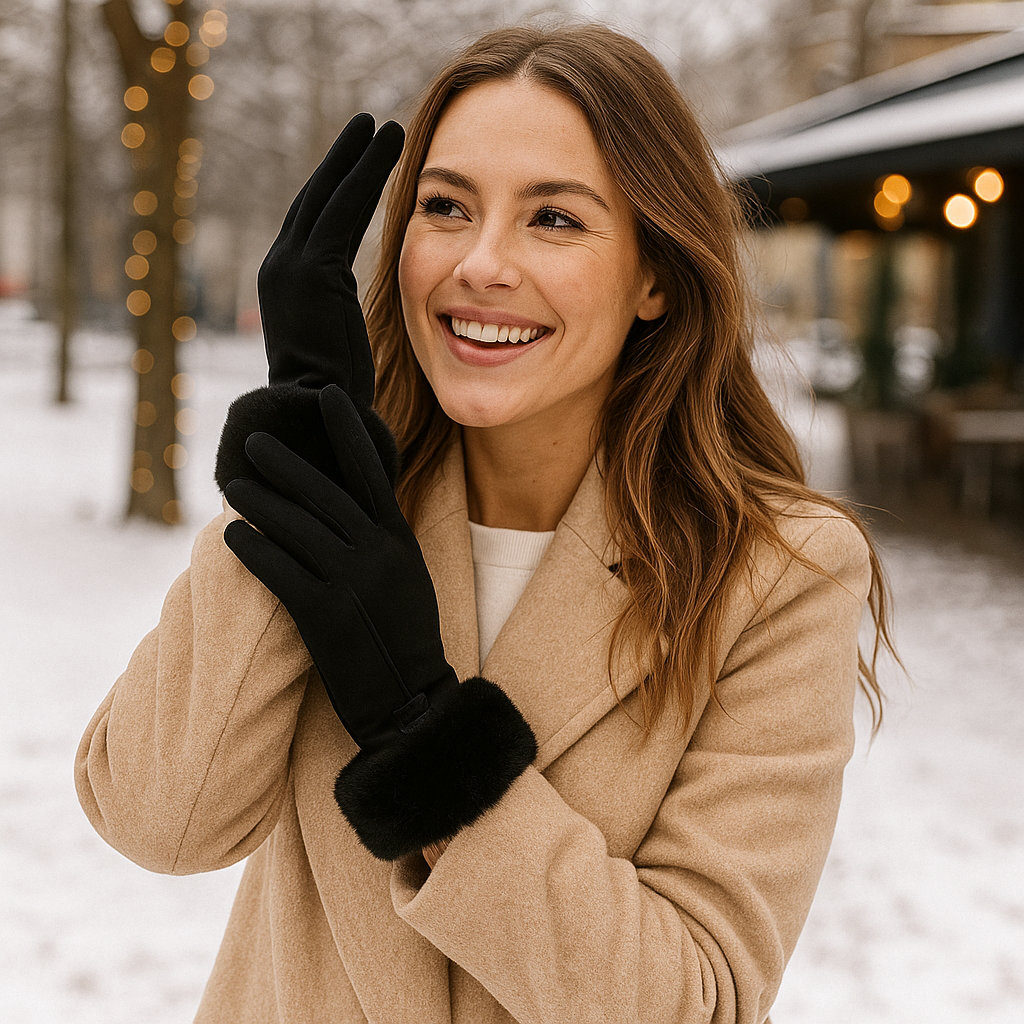 Guantes de invierno forrados para mujer acabado suave - Lykke