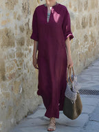 Nella - Maxi vestido largo con abertura veraniega