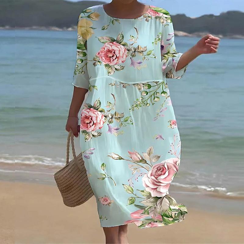Pia - Elegante vestido floral que cubre el vientre
