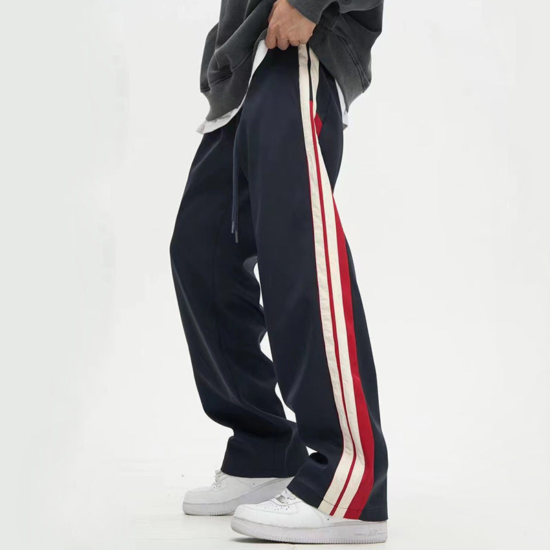 George - Pantalón recto drapeado de pierna ancha para hombre