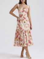 Fryda - Suave vestido floral halter midi