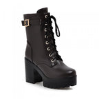 Uhsha - Botas con cordones y hebillas