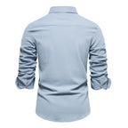 Camisa para hombre de algodón bolsillos frontales estilo casual - Nicolás