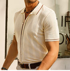 Polo hombre punto calado contraste - Lorenzo