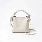 Bolso bucket para mujer de piel auténtica diseño estructurado - Celeste