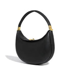 Bolso tipo media luna de piel vegana con herrajes dorados - Yuna