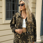 Conjunto denim estampado leopardo - Sylvie