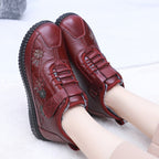 Zapatos ortopédicos acolchados de invierno para mujer diseño bordado - Indigo