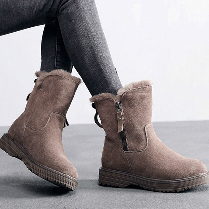 Botines para mujer efecto gamuza invierno - Kaelis
