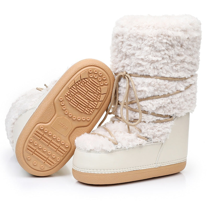 Botas de nieve para mujer con interior afelpado y caña media - Zanarkand
