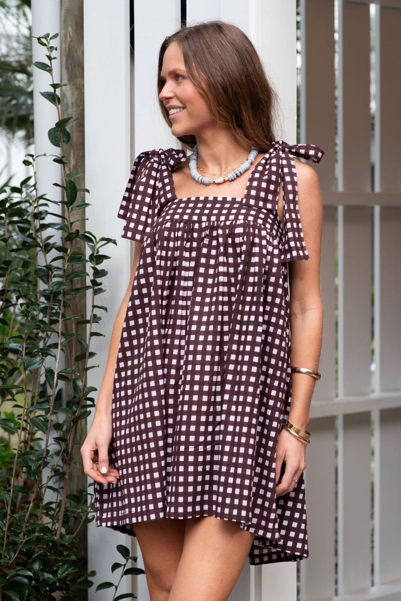Vestido corto estampado con lazos de verano para mujer - Lany