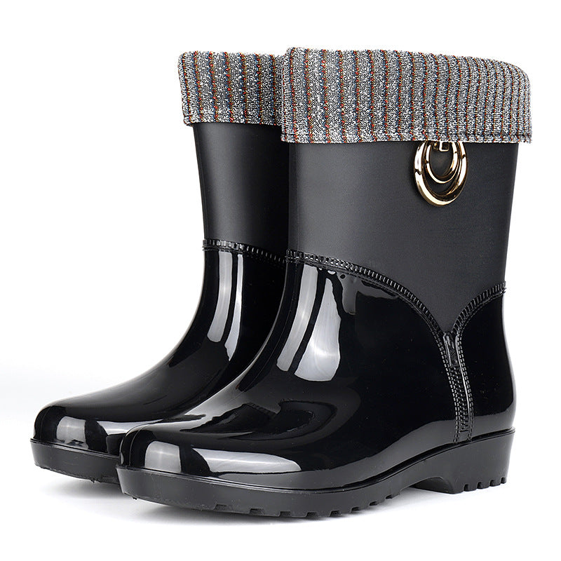 Botas de lluvia para mujer impermeables con forro interior - Xavira