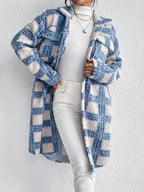 Abrigo largo de tejido boucle con diseño para mujer - Sereane