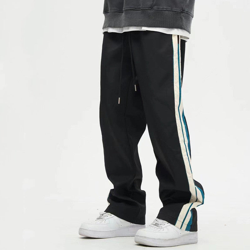 George - Pantalón recto drapeado de pierna ancha para hombre