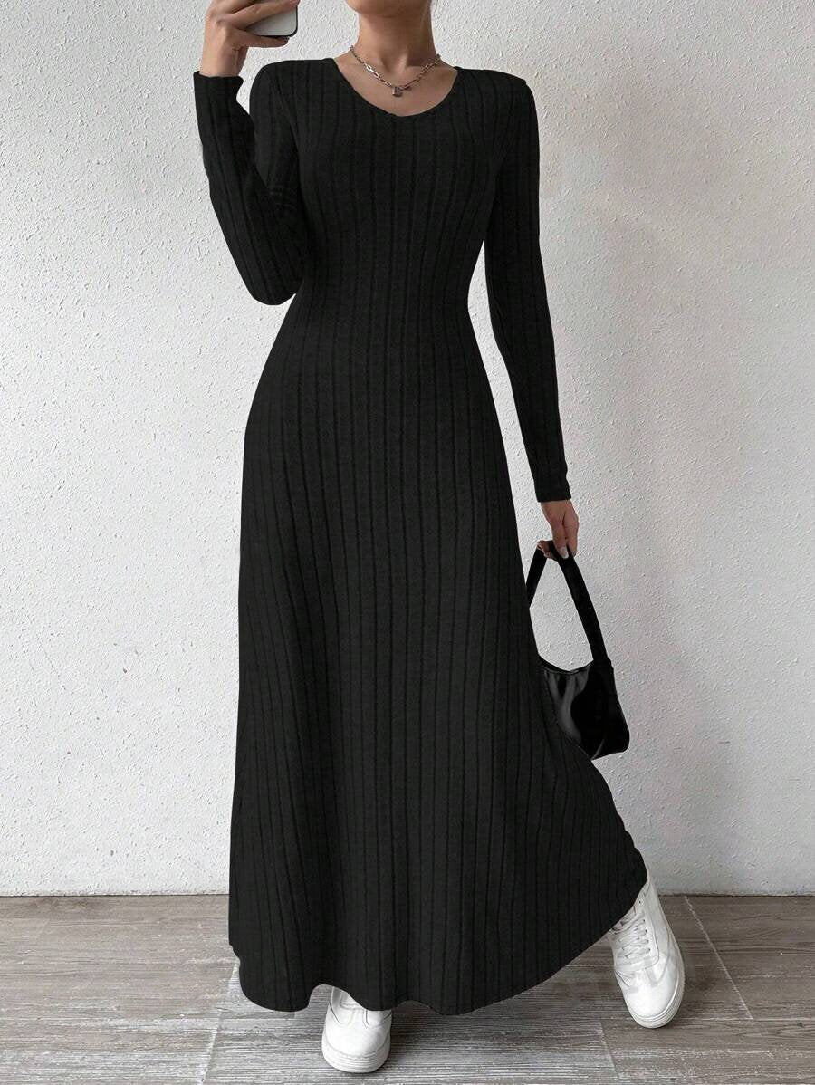 Vestido de punto entallado para mujer silueta acanalada - Brynja