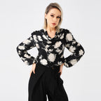 Zuly - Elegante blusa estampada de señora