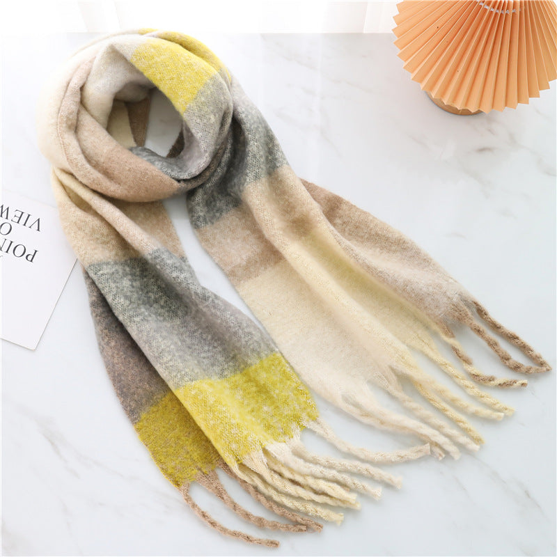 Bufanda amplia para mujer cuadros - Freya