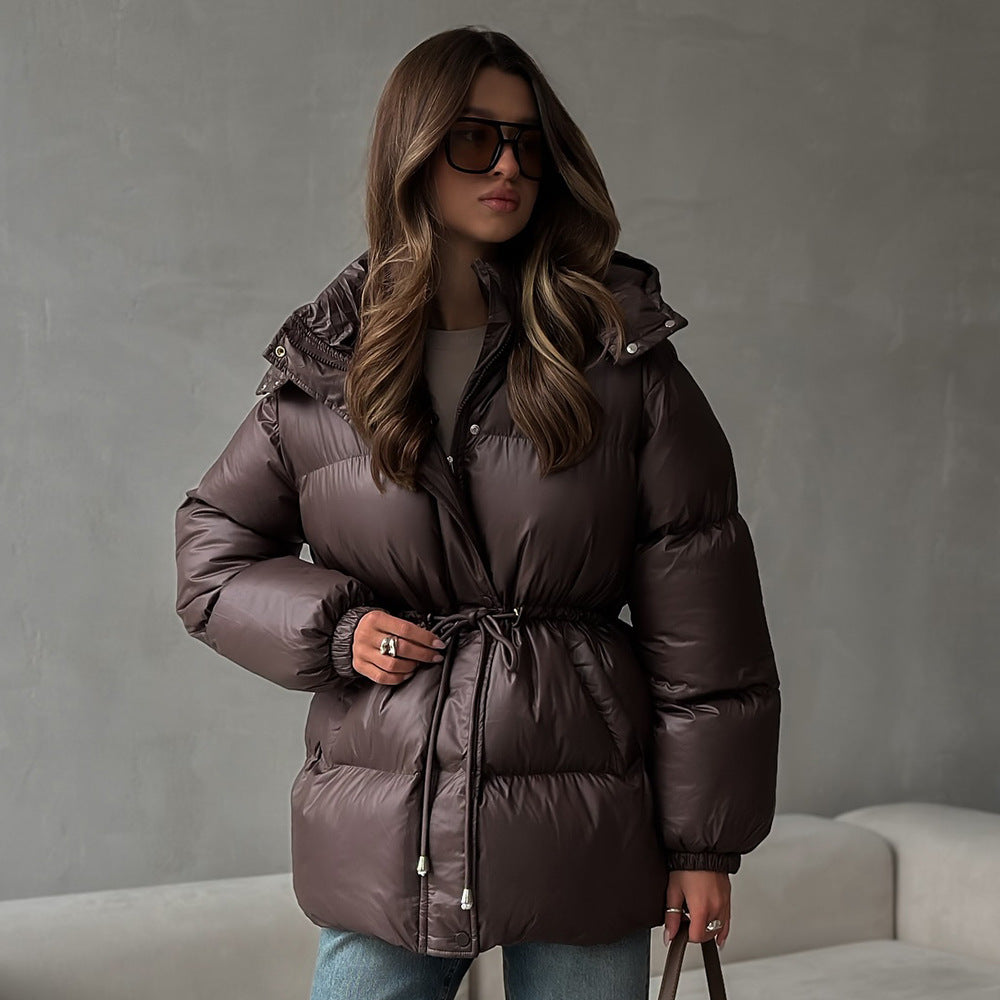 Abrigo para mujer acolchado con capucha ajustable - Elissea