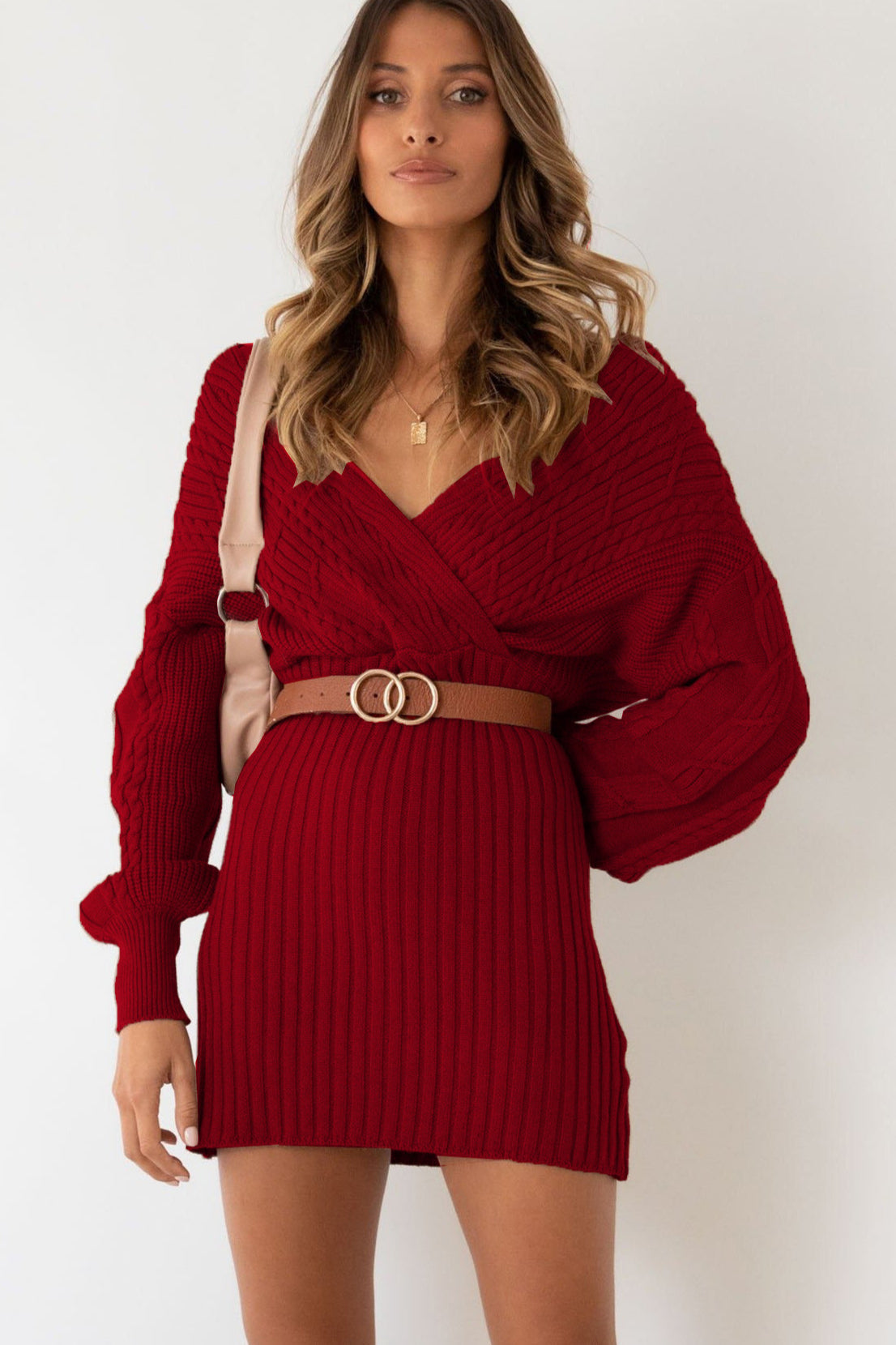 Vestido de punto para mujer escote cruzado - Ragnheidr