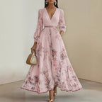Vestido largo estampado floral de fiesta para mujer - Beatrice