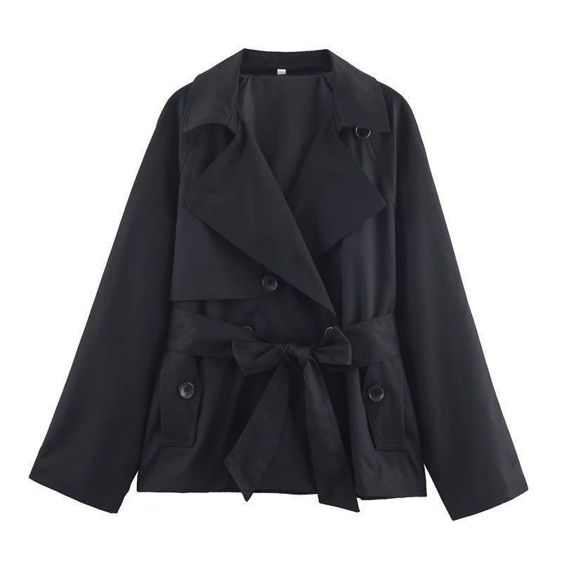 Gabardina corta para mujer de corte suelto - Elayne