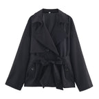 Gabardina corta para mujer de corte suelto - Elayne