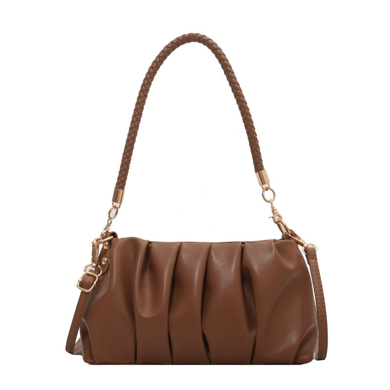 Bolso de hombro suave con pliegues – Evelina