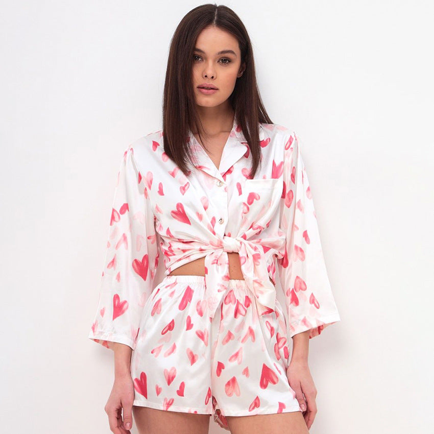 Conjunto de tejido para mujer estampado corazón - Leja