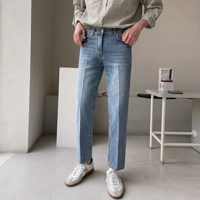Pantalones vaqueros rectos de lavado claro para hombre - Stellan