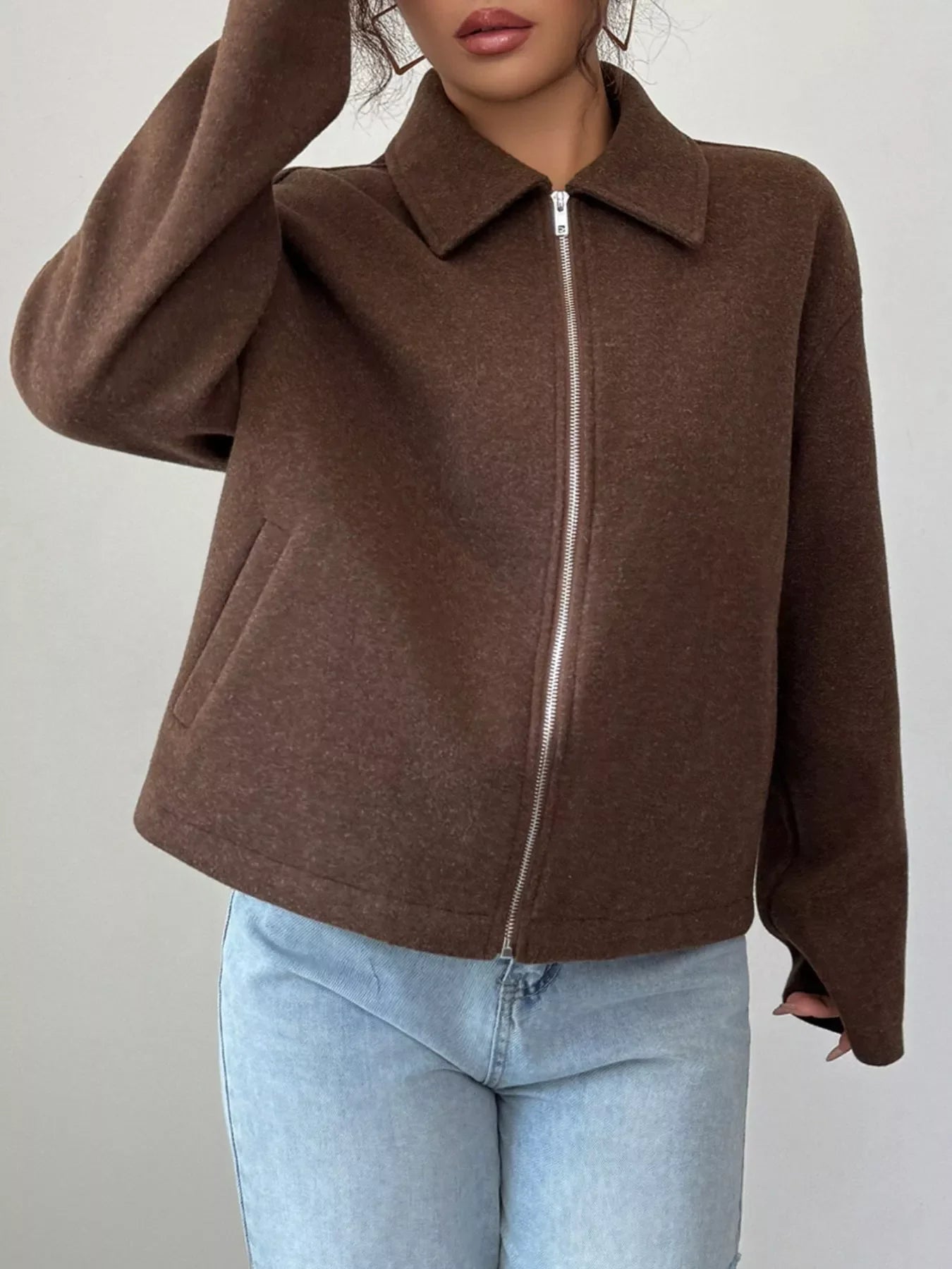 Chaqueta casual para mujer con cremallera - Alena