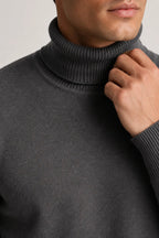 Jersey hombre cuello vuelto slim fit punto liso - Caspar