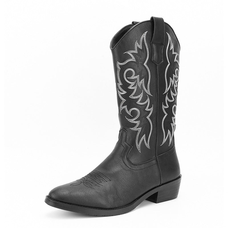 Botas altas bordadas para hombre estilo retro - Kervon