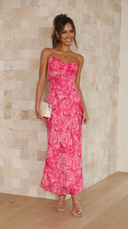 Vestido midi estampado floral para mujer - Kenny