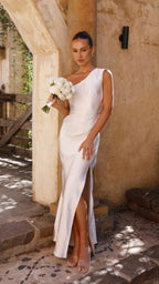 Vestido largo de un solo hombro para mujer - Marim