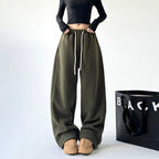 Pantalones para mujer amplios de tejido afelpado - Novanne