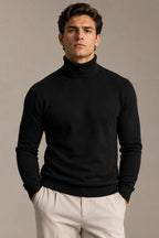 Jersey hombre cuello vuelto slim fit punto liso - Caspar