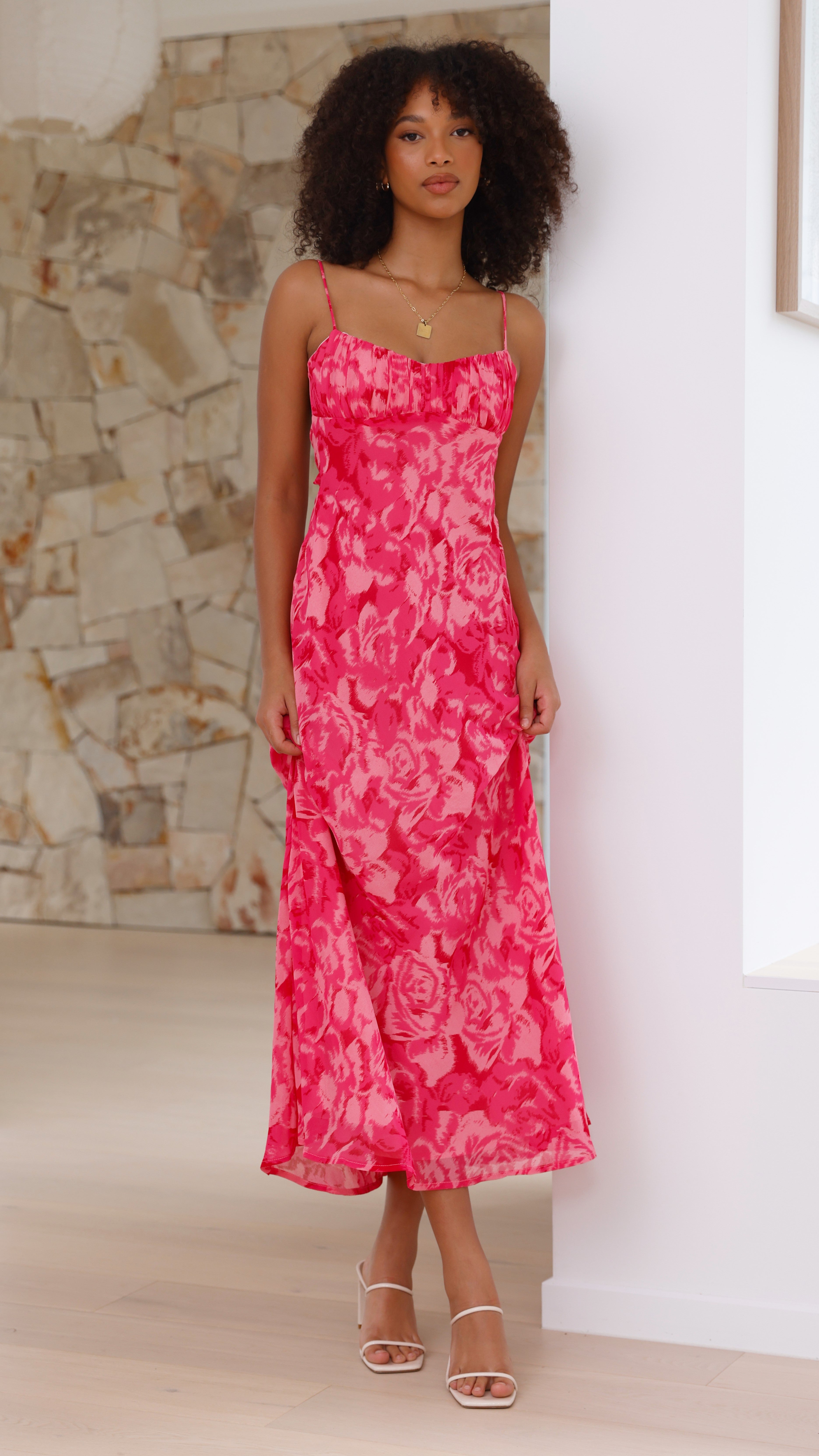 Vestido midi estampado floral para mujer - Kenny