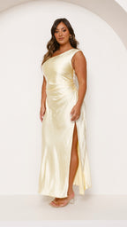 Vestido largo de un solo hombro para mujer - Rousa