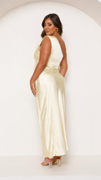 Vestido largo de un solo hombro para mujer - Rousa